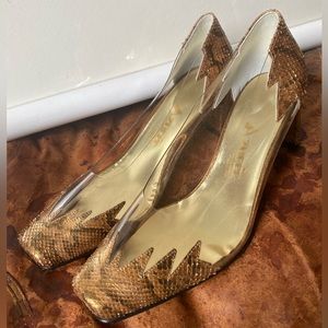 AZUREE Cannes made in France Vintage heeled pumps size 4.5